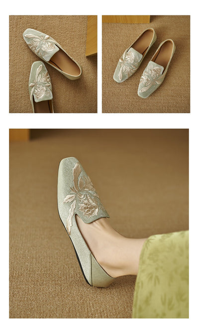 Zapatos Planos Bordados de Corte Bajo con Suela Suave para Mujer - Image 12