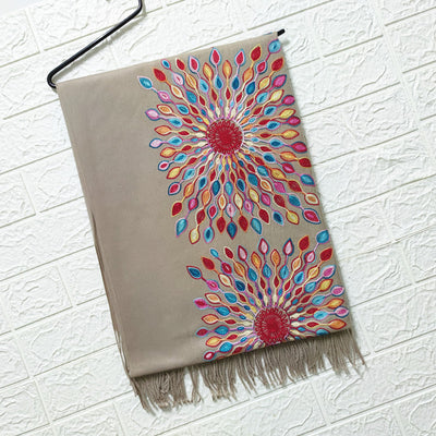 Bufanda de Cachemira con Bordado Girasol para Mujer - Image 14