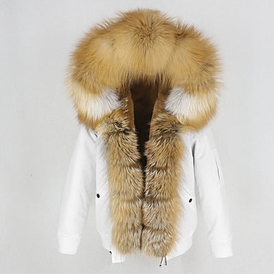 Parka con Forro de Piel de Mapache Desmontable - Abrigo Térmico Grueso - Image 10