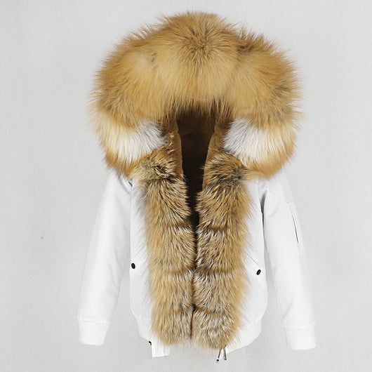 Parka con Forro de Piel de Mapache Desmontable - Abrigo Térmico Grueso - Image 10