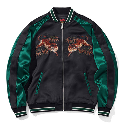 Chaqueta de Béisbol Casual para Hombre con Bordado de Tigre Premium