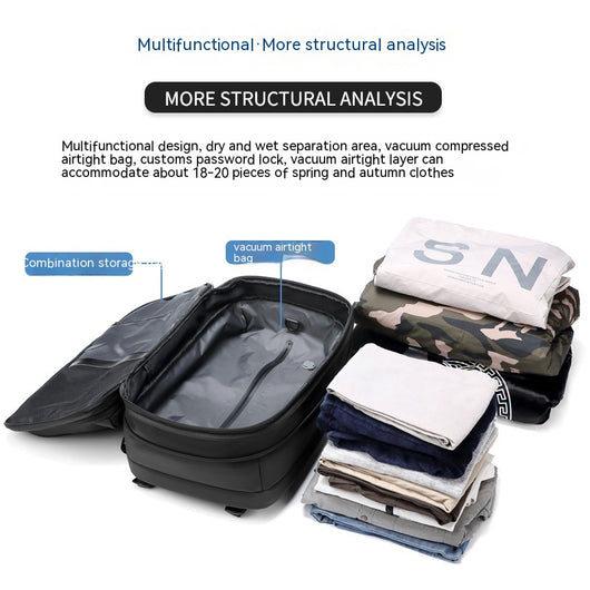 Mochila Ejecutiva Multifunción con Compartimento para Laptop y Compresión de Vacío - Image 4