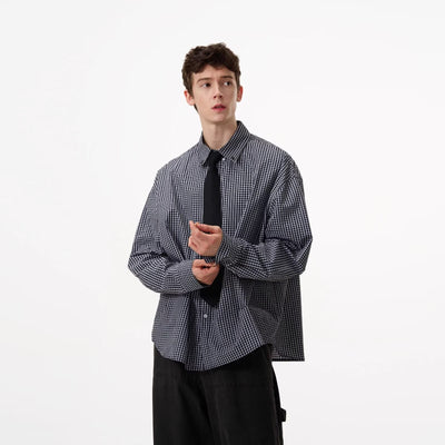 Camisa de Manga Larga a Cuadros para Hombre - Primavera y Otoño - Image 2