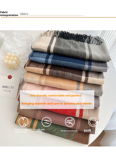 Chal Pashmina Escocés con Borlas para Mujer - Tejido Grueso y Cálido - Image 17