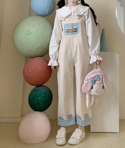 Overol Holgado Kawaii Primavera Verano con Moños - Estilo Soft Girl Japonés - Image 4
