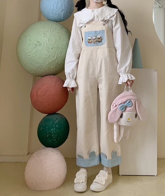 Overol Holgado Kawaii Primavera Verano con Moños - Estilo Soft Girl Japonés - Image 4