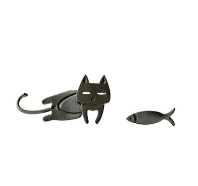 Aretes de Plata 925 Asimétricos con Diseño de Gato y Pez - Joyería Personalizada para Mujeres - Image 13