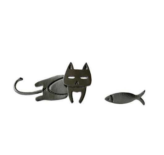 Aretes de Plata 925 Asimétricos con Diseño de Gato y Pez - Joyería Personalizada para Mujeres - Image 13