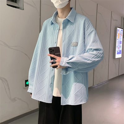Camisa Manga Larga Hombre Tendencia Coreana Suelta - Image 7