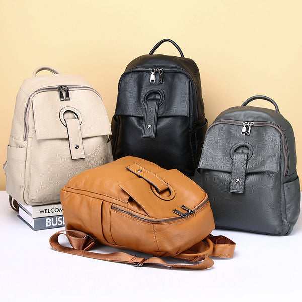 Mochila Bolso de Cuero Genuino para Mujer - Gran Capacidad y Estilo