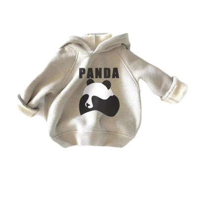 Grey parent-child matching hoodies with a black and white panda graphic and "PANDA" text. - Image 4