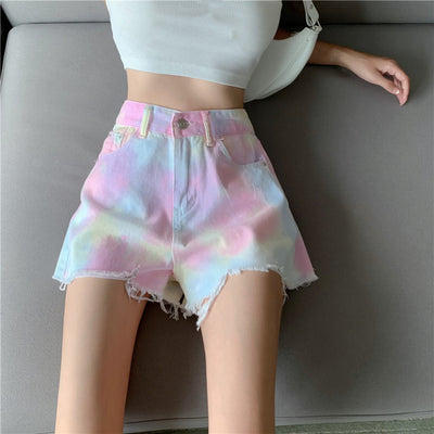 Shorts Denim Rotos Estilo Calle Mujer Tendencia Coreana