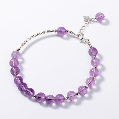 Pulsera de Cuentas Redondas Amatista Lavanda Natural - Image 4
