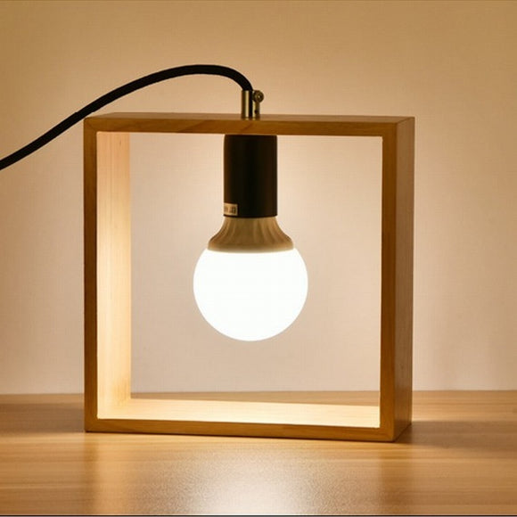 Lámpara de Escritorio con Protección Ocular y Luz Nocturna de Madera
