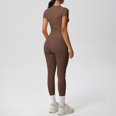 Conjunto Deportivo Mujer: Playera y Pantalón Yoga Cintura Alta - Image 41