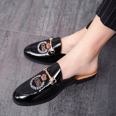 Pantuflas de Cuero Cerradas con Bordado - Zapatos Casuales de Moda para Hombre - Image 3