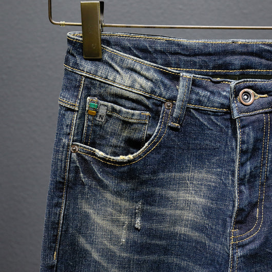 Pantalones Jeans Slim Straight Retro con Stretch para Hombre - Image 13