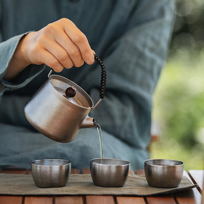 Juego de Té Titanio Wild Wind - Tetera y Tazas Portátiles para Aventuras