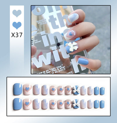 Uñas Postizas Francesas Removibles con Diamantes - Image 38