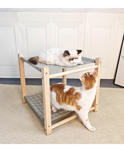 Cama Hamaca Doble para Gatos - Estructura de Madera Maciza con Niveles Separables - Image 21