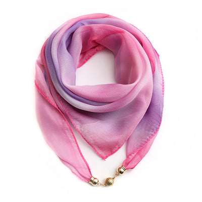Pañuelo Floral Dorado de Gasa Ligera para Mujer - Image 17