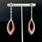 Long Tassel Hollow Ear Stud Women Red Diamond 925 Silver Plated