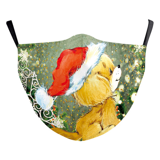 Christmas dust mask with a digital print of happy cats wearing festive Santa hats, elf hats, and mistletoe headbands. - Image 9