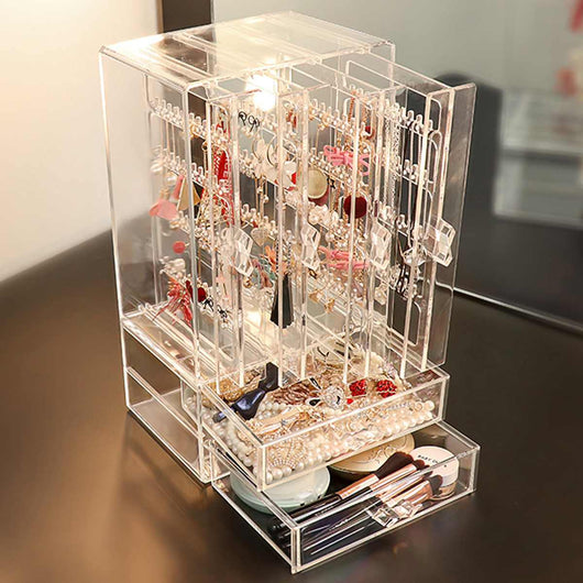 Organizador de Aretes Acrílico Transparente con Cajón Antipolvo - Image 5