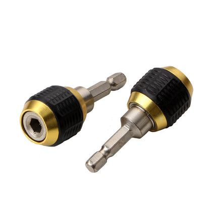 60mm quick-change hexagon handle joint with black rubber grip and gold-colored metal for power tools. - Image 7