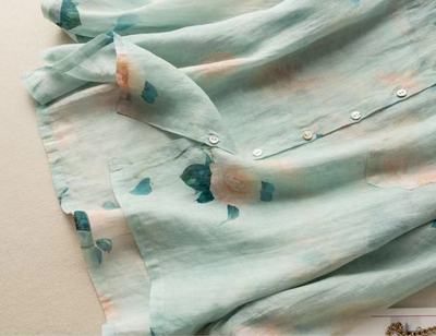 Camisa Vintage de Algodón y Lino para Mujer - Image 9