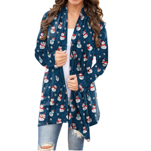 Cardigan Navideño Estampado de Manga Larga para Mujer - Image 13