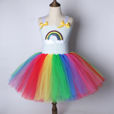 Vestido Princesa Arcoíris de Tul Brillante para Niñas - Image 12