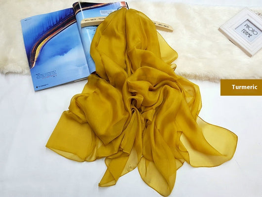 Pañuelo de Seda Elegante Liso para Mujer - Todas las Estaciones - Image 27