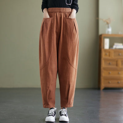 Pantalones Harem Cómodos de Colores Sólidos - Estilo Versátil para Mujer - Image 13