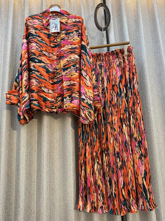 Conjunto de Dos Piezas: Blusa Estampada Personalizada + Pantalón Ancho de Cintura Alta - Image 22