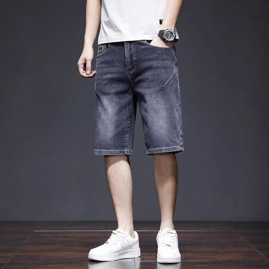 Shorts de Mezclilla Rectos Ligeros para Hombre - Perfecto para Verano