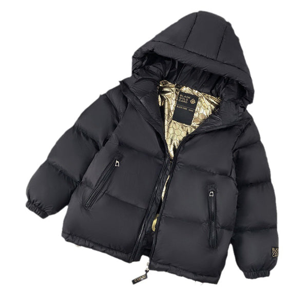 Chaqueta Acolchada Infantil Negro y Dorado - Bestseller de Temporada