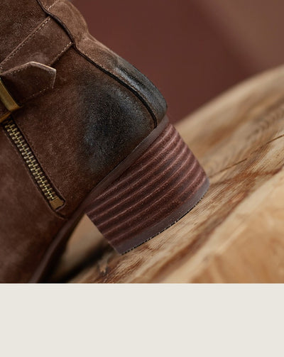 Zapatos de Tacón Medio con Cremallera Lateral y Punta Redonda para Mujer - Image 12