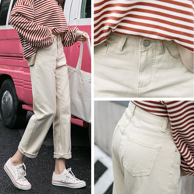 Jeans Sueltos de Cintura Alta Versátiles para Mujer - Image 10