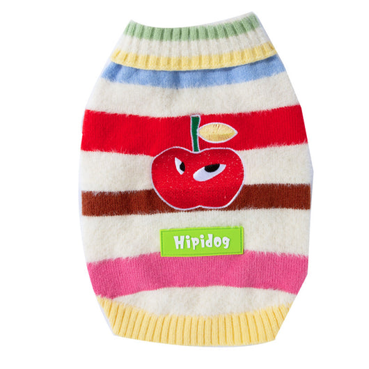 Suéter Cálido para Perro Mediano - Diseño Arcoíris con Rayas de Manzana para Otoño e Invierno - Image 14
