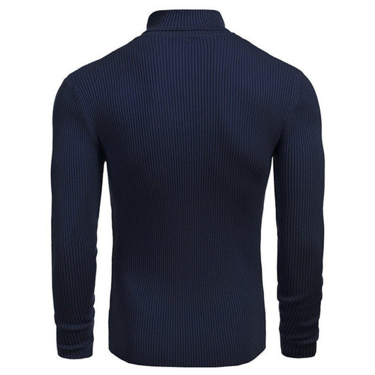 Suéter Slim Fit Cuello Alto para Hombre - Otoño e Invierno - Image 4