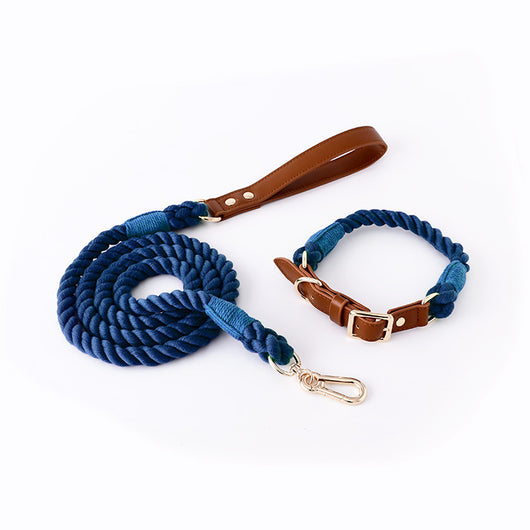 Juego de Collar y Correa para Perros Medianos y Grandes en Cuero y Algodón Tejido - Image 39