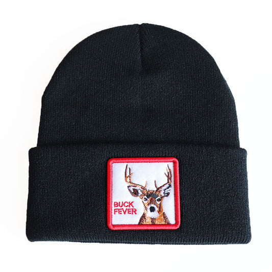 Gorro de Lana Tejido con Bordados de Animales para Invierno