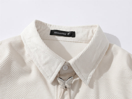 Camisa Suelta de Bolsillos y Color Sólido para Hombre - Image 13