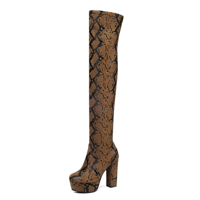 Botas Altas Over The Knee con Plataforma y Tacón Grueso para Mujer - Image 3