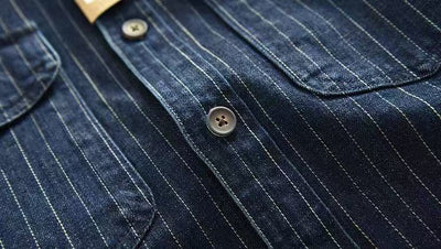Camisa Denim a Rayas para Hombre - Estilo Ejecutivo - Image 13