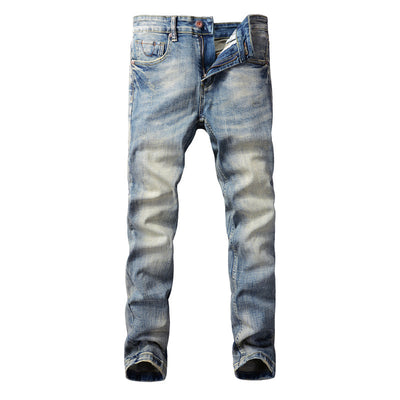Jeans Retro Hombre Lavado Vintage con Elasticidad - Image 4