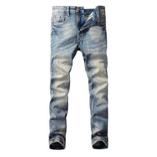 Jeans Retro Hombre Lavado Vintage con Elasticidad - Image 4