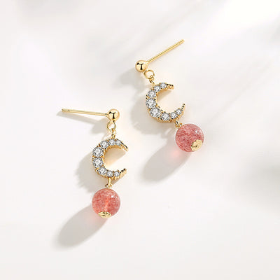 Aretes de Cristal Natural Fresa para Mujer - Image 6