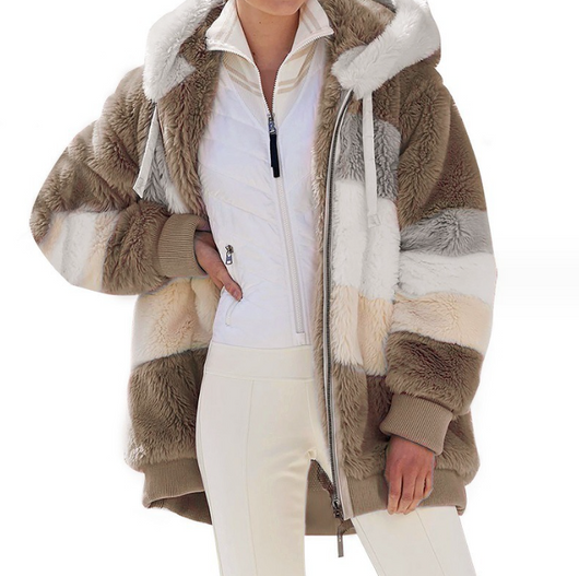 Chaqueta Hoodie Suave Oversize Multicolor para Mujer - Image 16